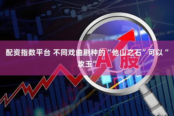 配资指数平台 不同戏曲剧种的“他山之石”可以“攻玉”