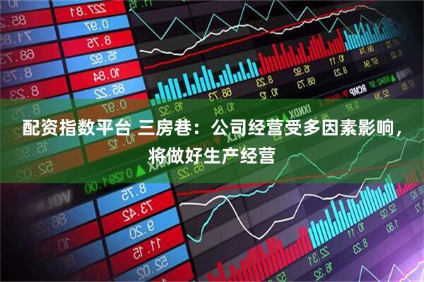 配资指数平台 三房巷：公司经营受多因素影响，将做好生产经营